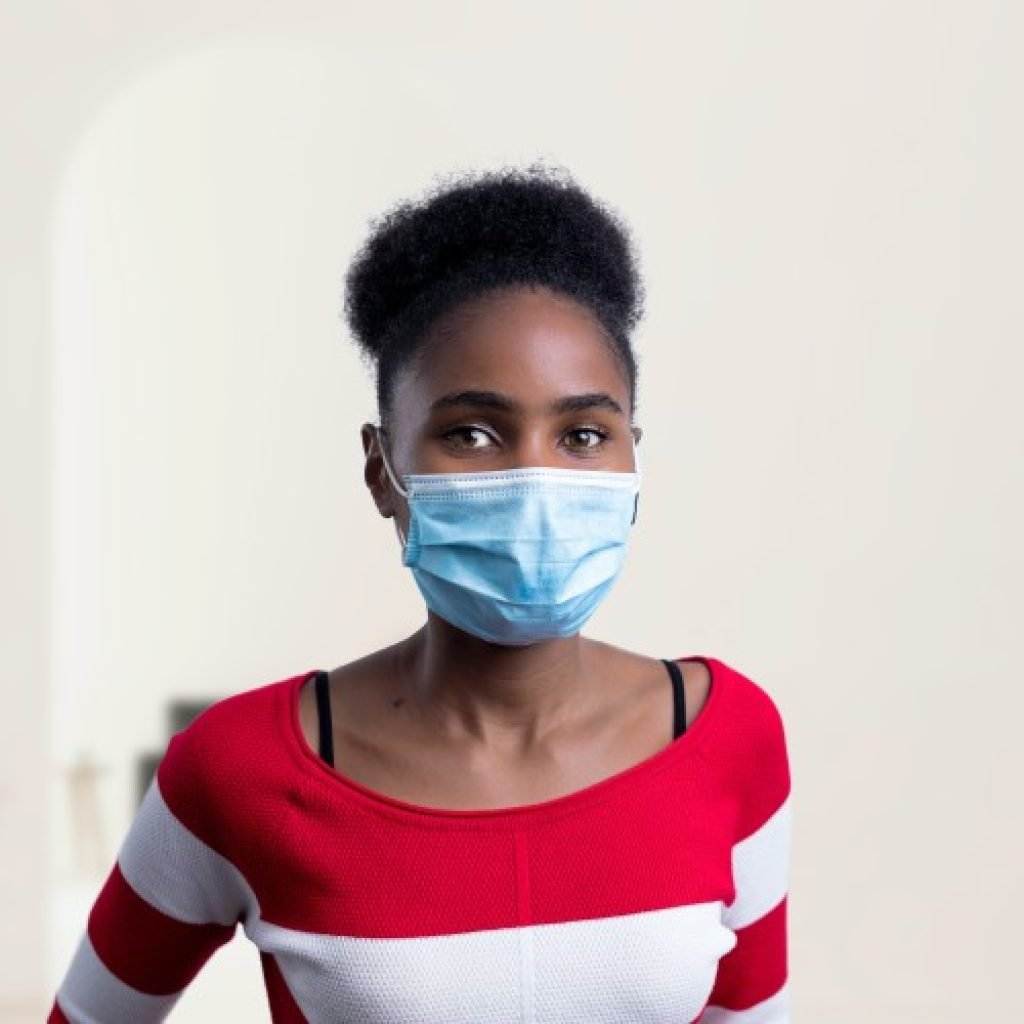 a girl with mask