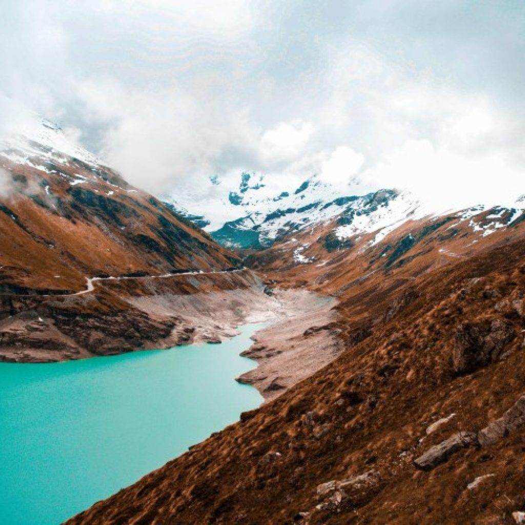 water flowing through a valley
