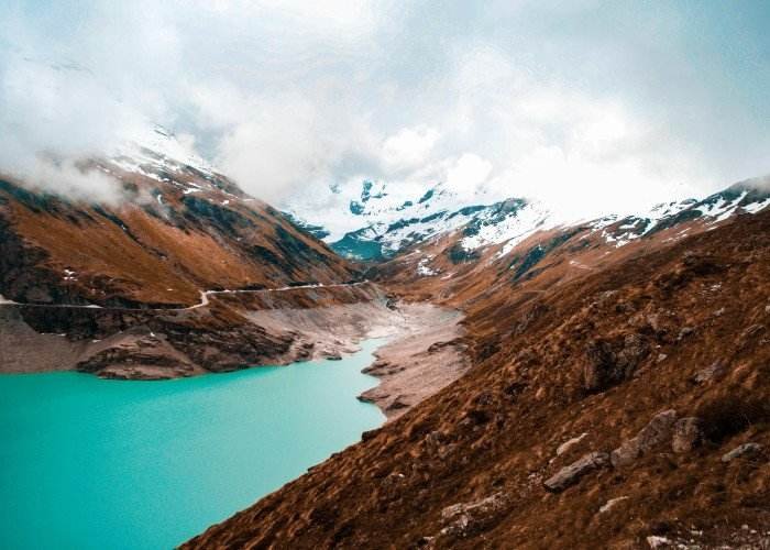 water flowing through a valley
