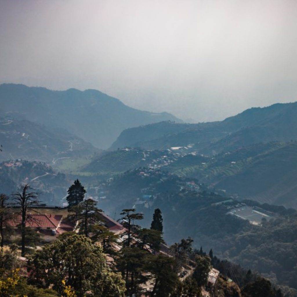 a view of mountain range