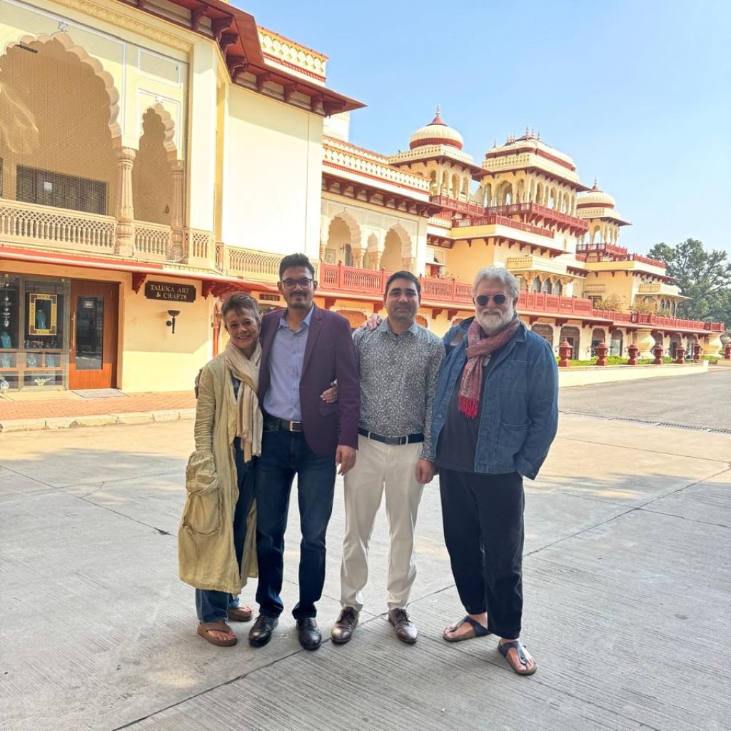 Tourists with private guide in India