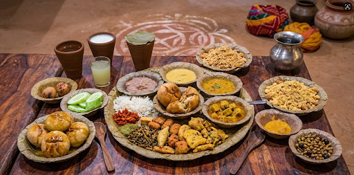 Traditional luxury Rajasthani dining experience in Jaipur, India.